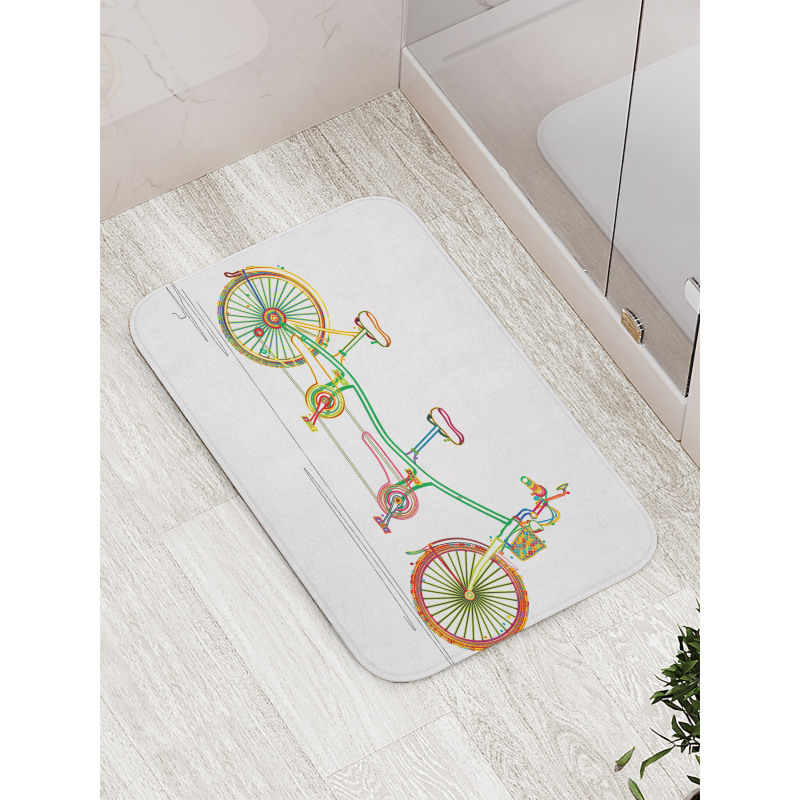 Tandem Bike Design Bath Mat