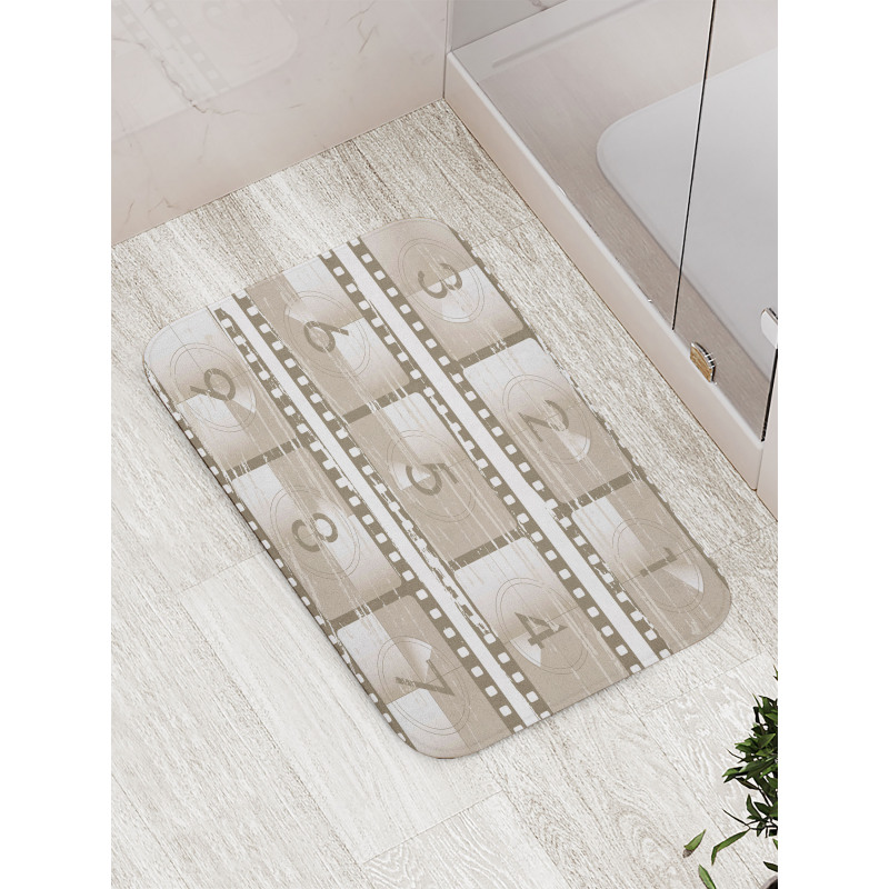 Numbers on a Film Strip Bath Mat