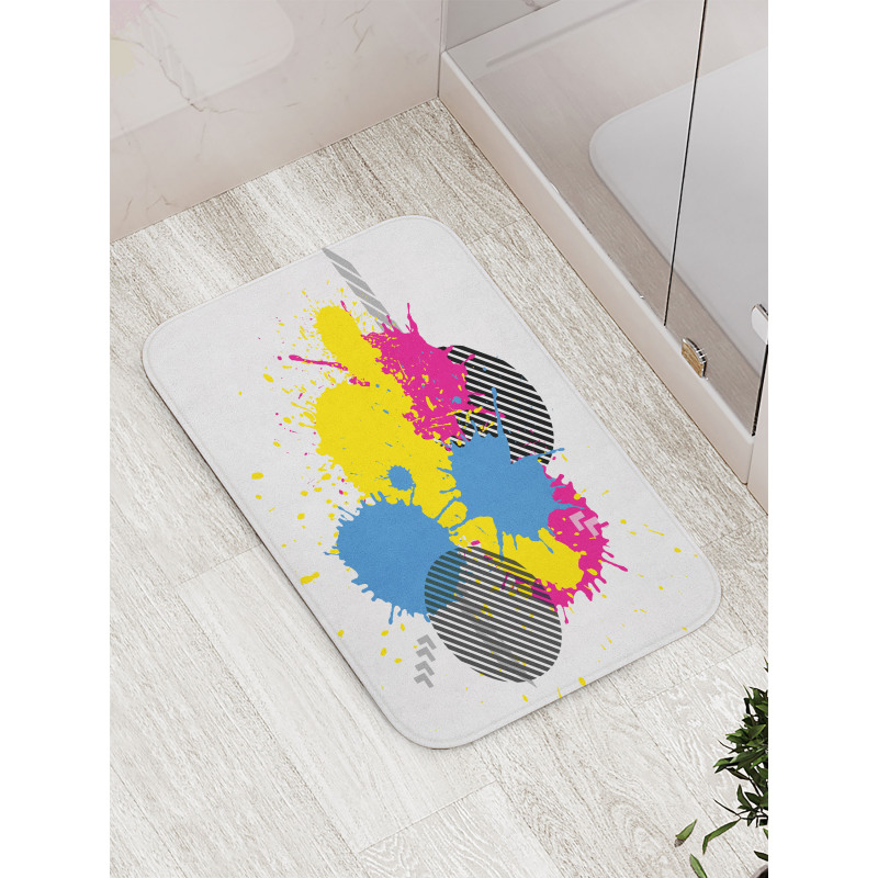 Grunge Ink Splatter Bath Mat