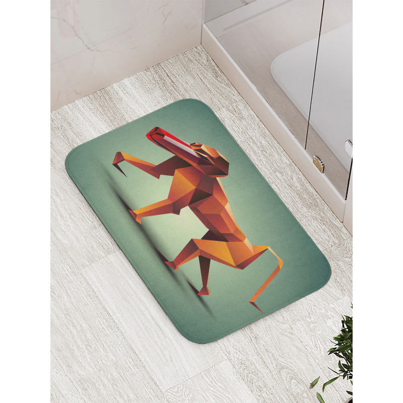 Polygonal Wild Monkey Bath Mat