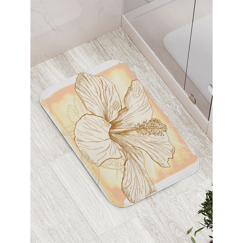 Large Hibiscus Flower Petals Bath Mat