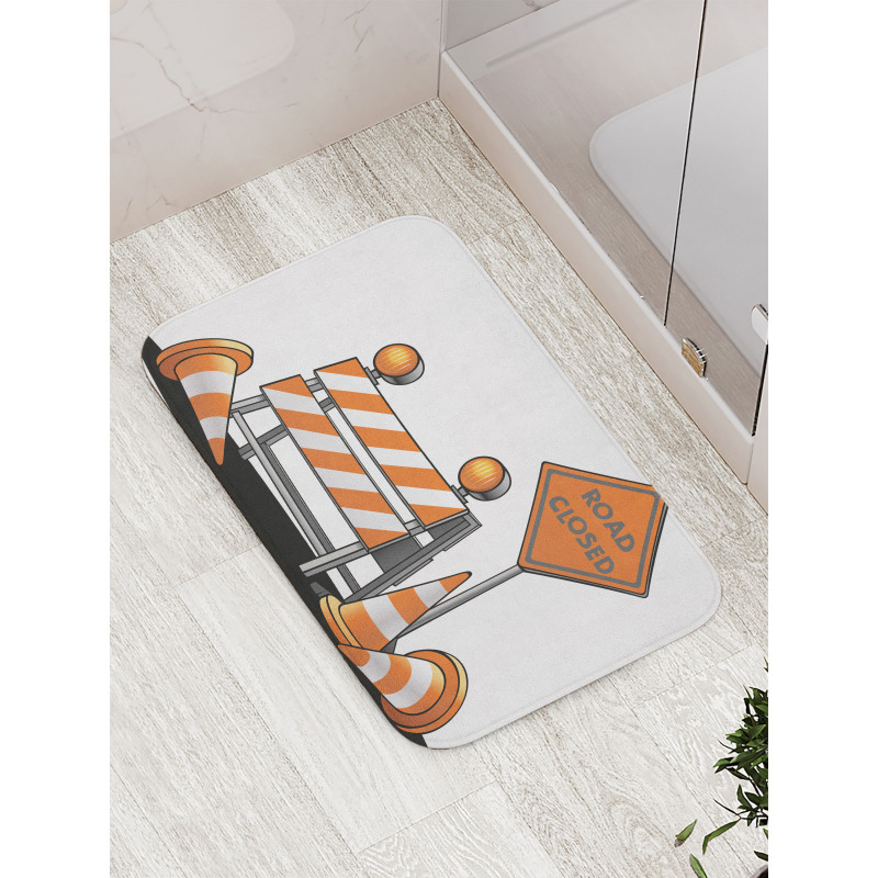 Traffic Warning Bath Mat