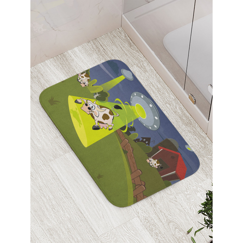 Farm Cow Alien Comics Bath Mat