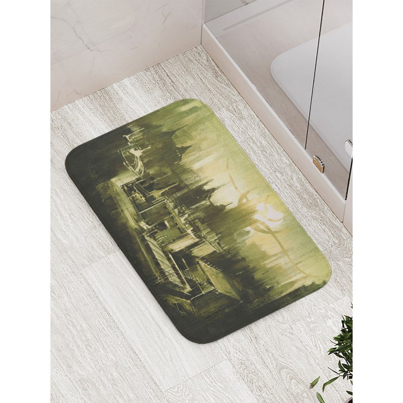 Gothic Dark City Scenery Bath Mat