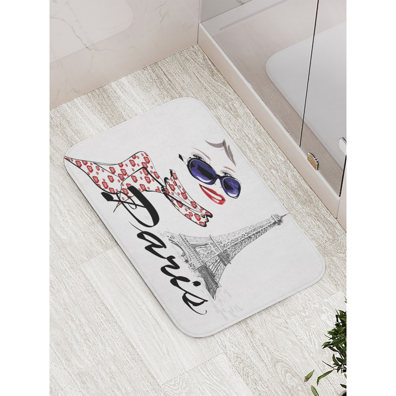 Image of a Woman Smiling Bath Mat