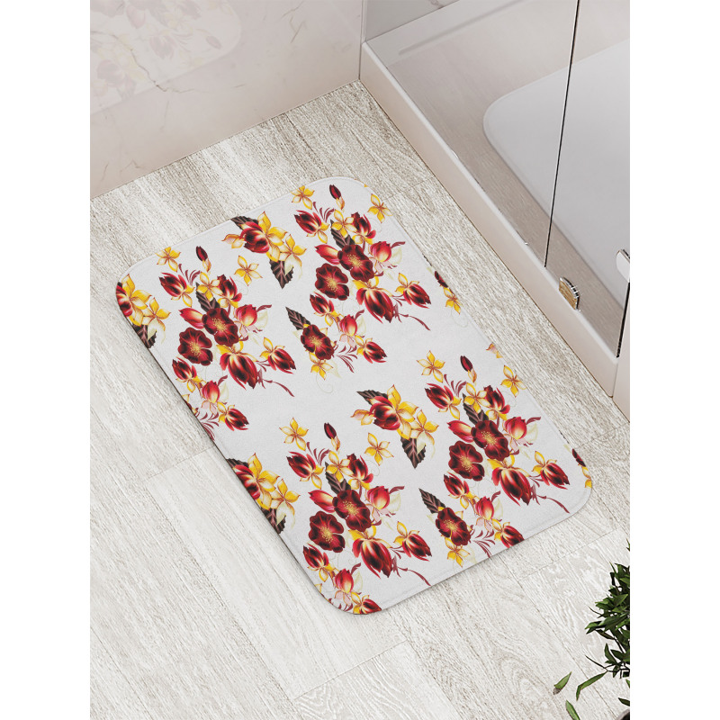 Seamless Floral Design Bath Mat