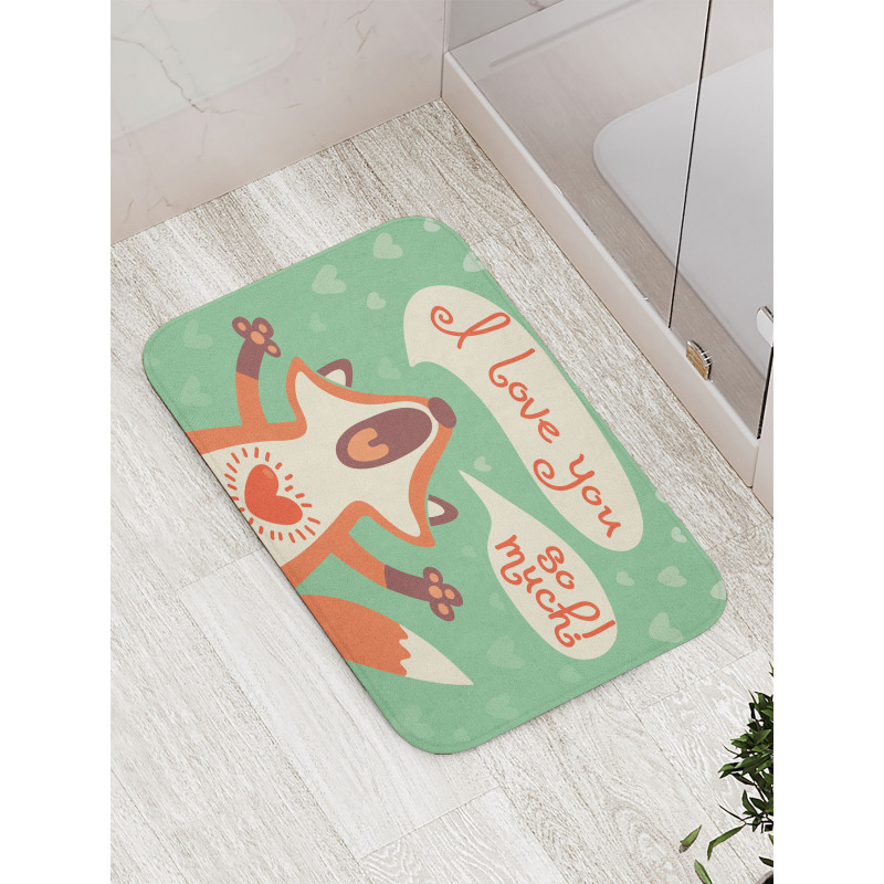 Fox Humor Romance Bath Mat