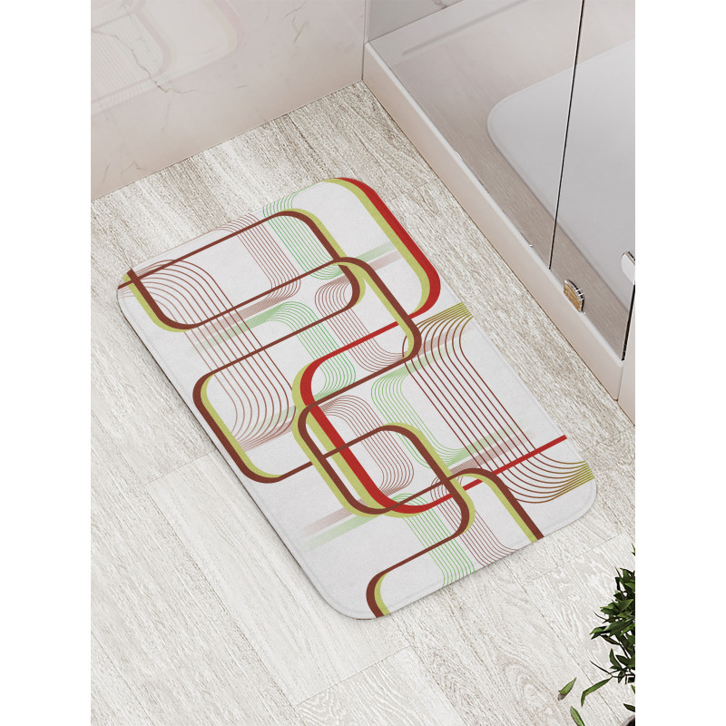 Wavy Abstract Shape Line Bath Mat