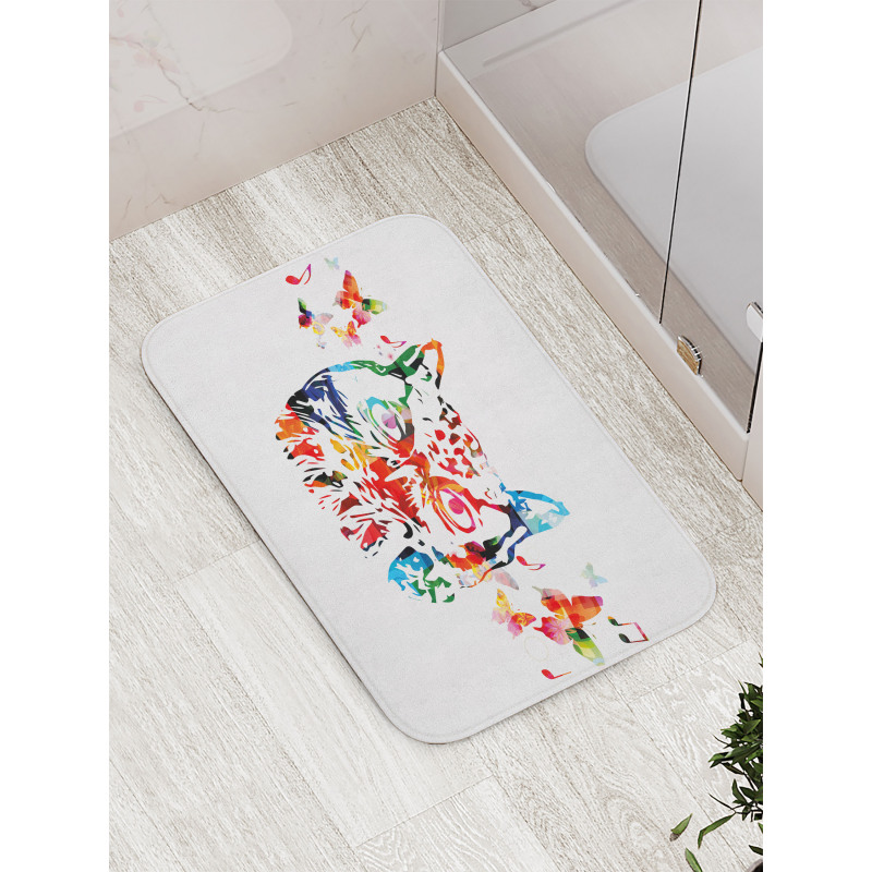 Abstract Wild Birds Owl Bath Mat