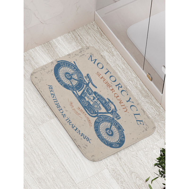 Retro Chopper Rider Bath Mat