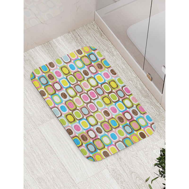 Cubes Inner Circles Bath Mat