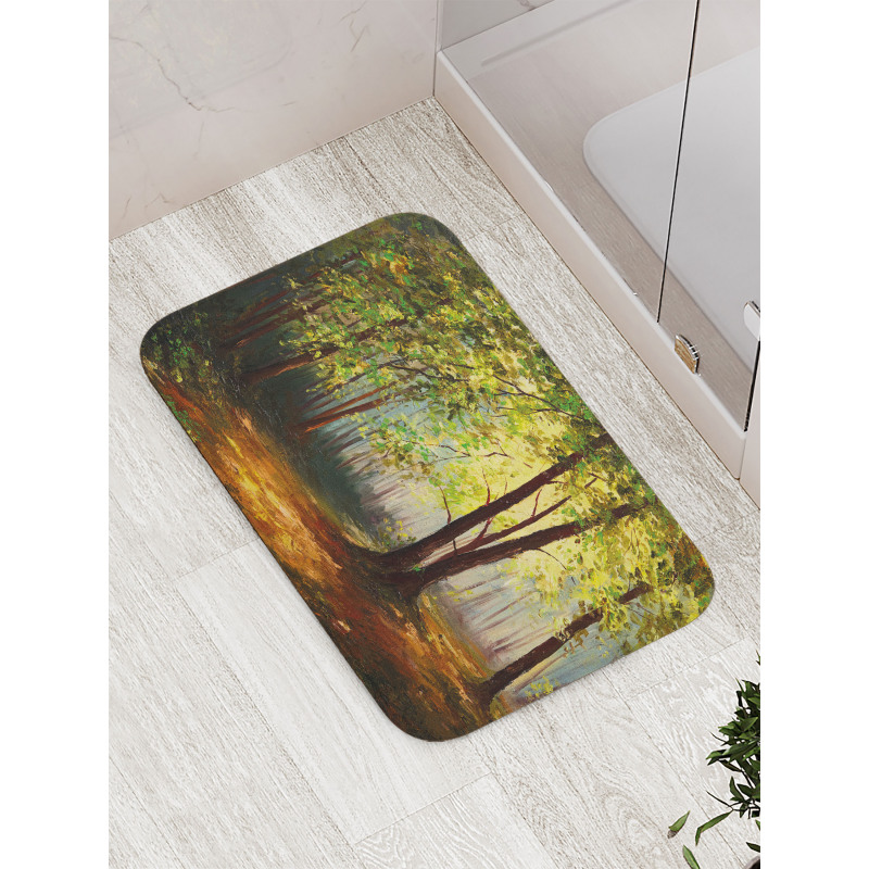 Spring Woodland Trees Bath Mat