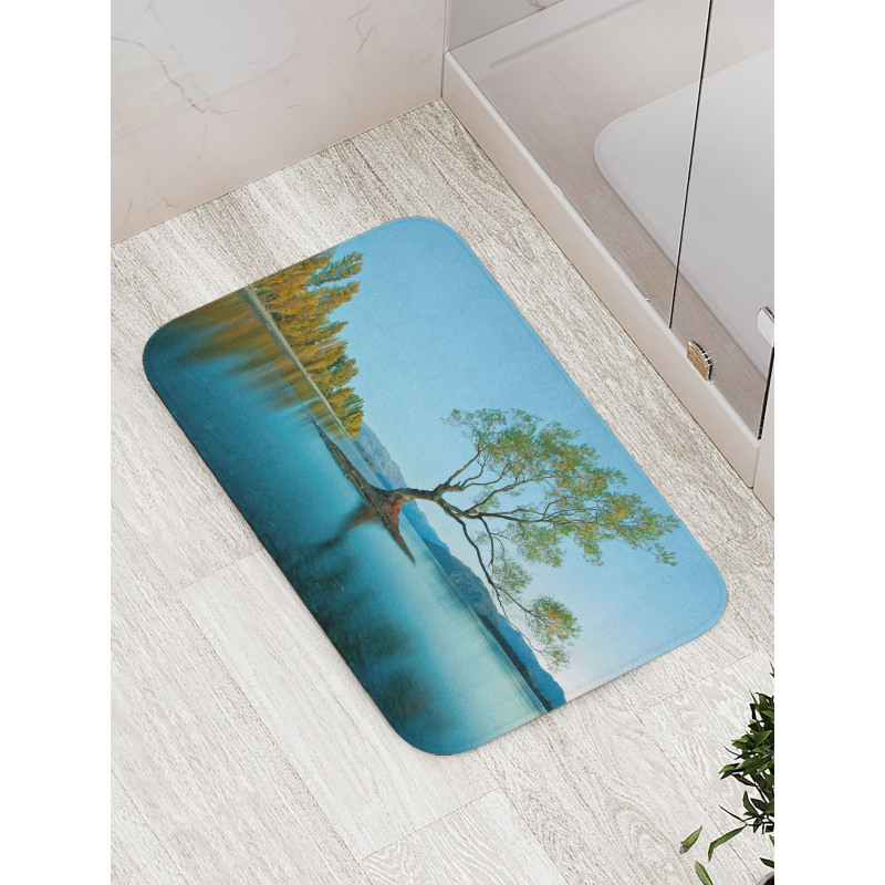 Tree Lake Nature Themed Bath Mat