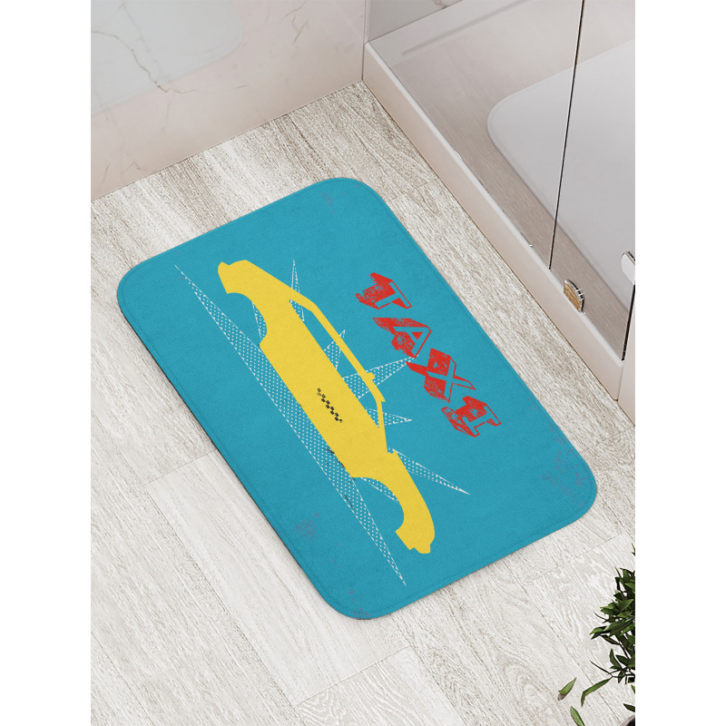 Old Cab Grunge Typography Bath Mat