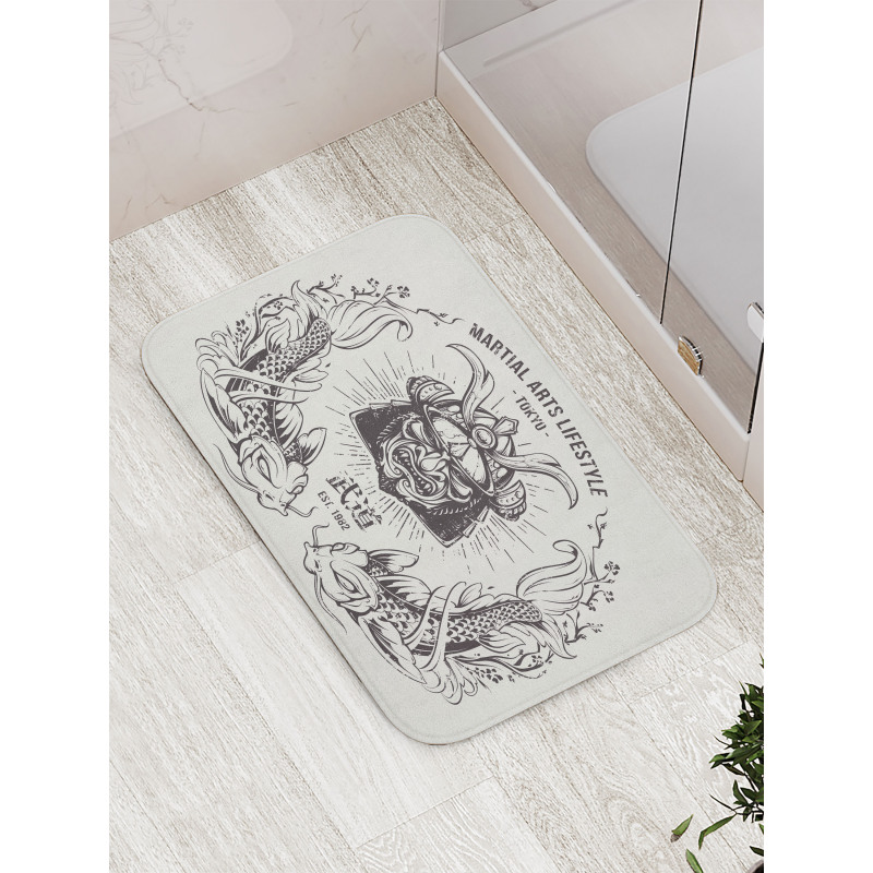 Samurai Mask Koi Bath Mat