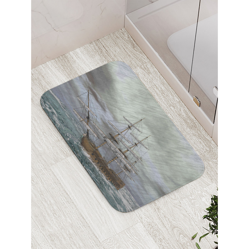 Ocean in Wave Rainy Storm Bath Mat