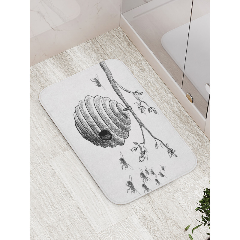 Hand Drawn Honeycomb Bath Mat