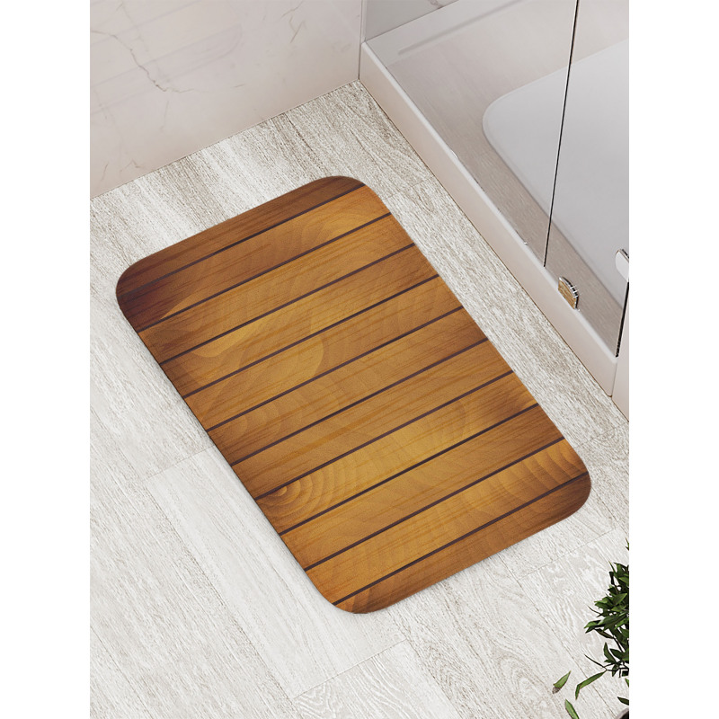 Wooden Plank Aged Timber Bath Mat