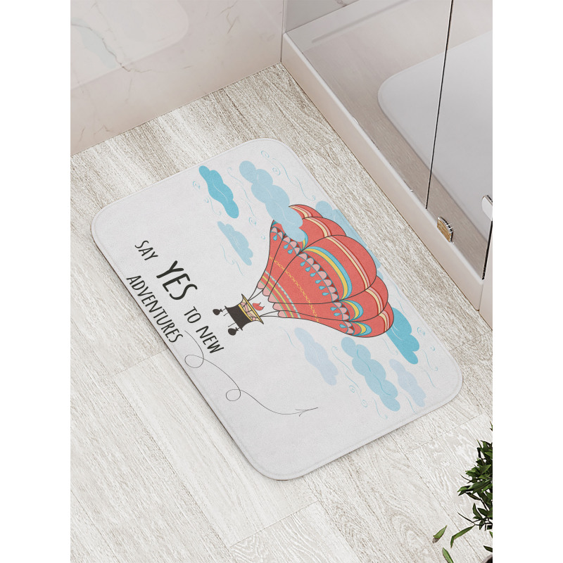 Words Hot Air Balloon Bath Mat