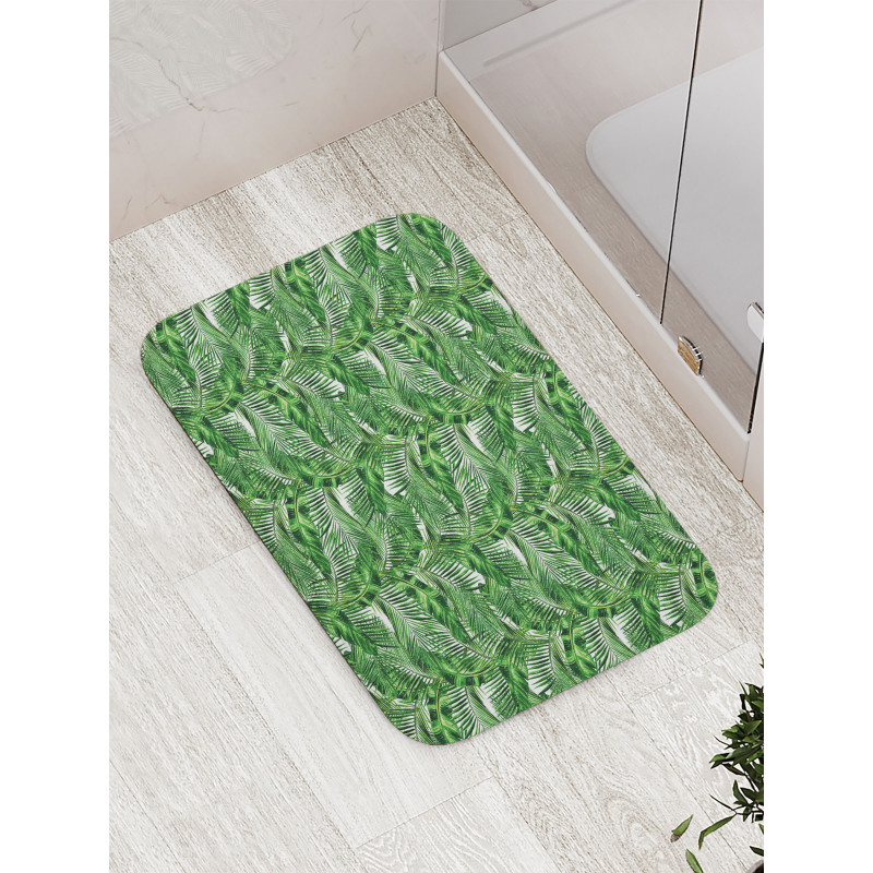 Tropic Plants Pattern Bath Mat