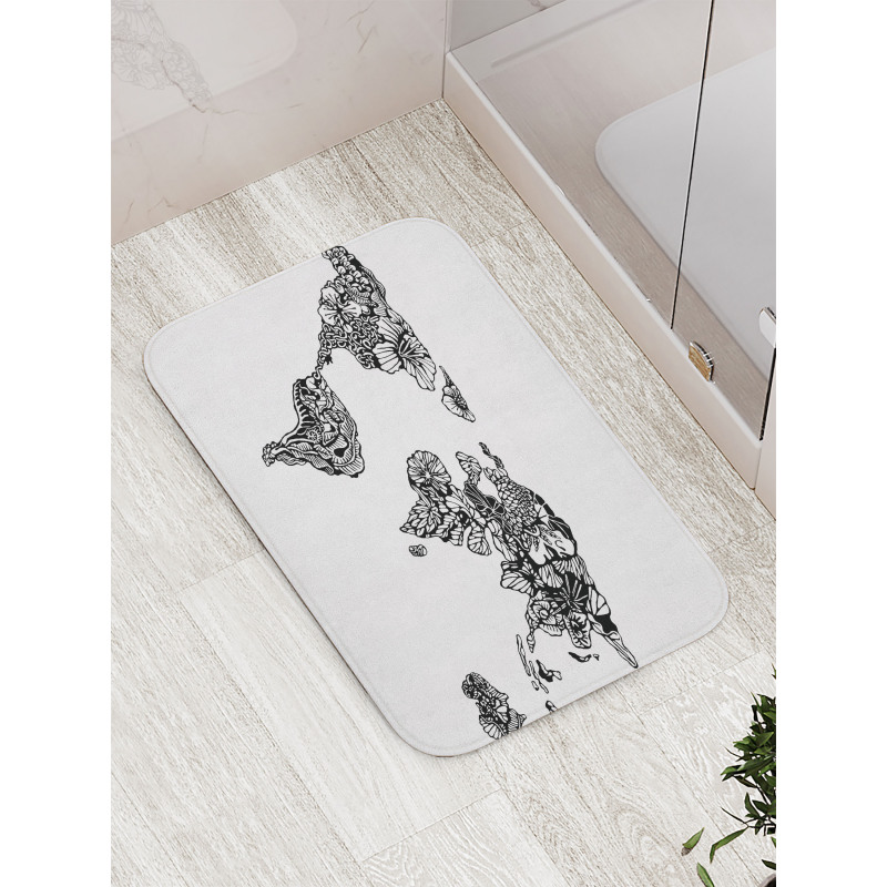 World Map Charm Bath Mat