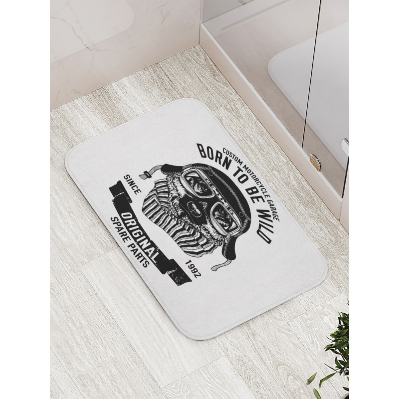 Words Motorcycle Rider Bath Mat