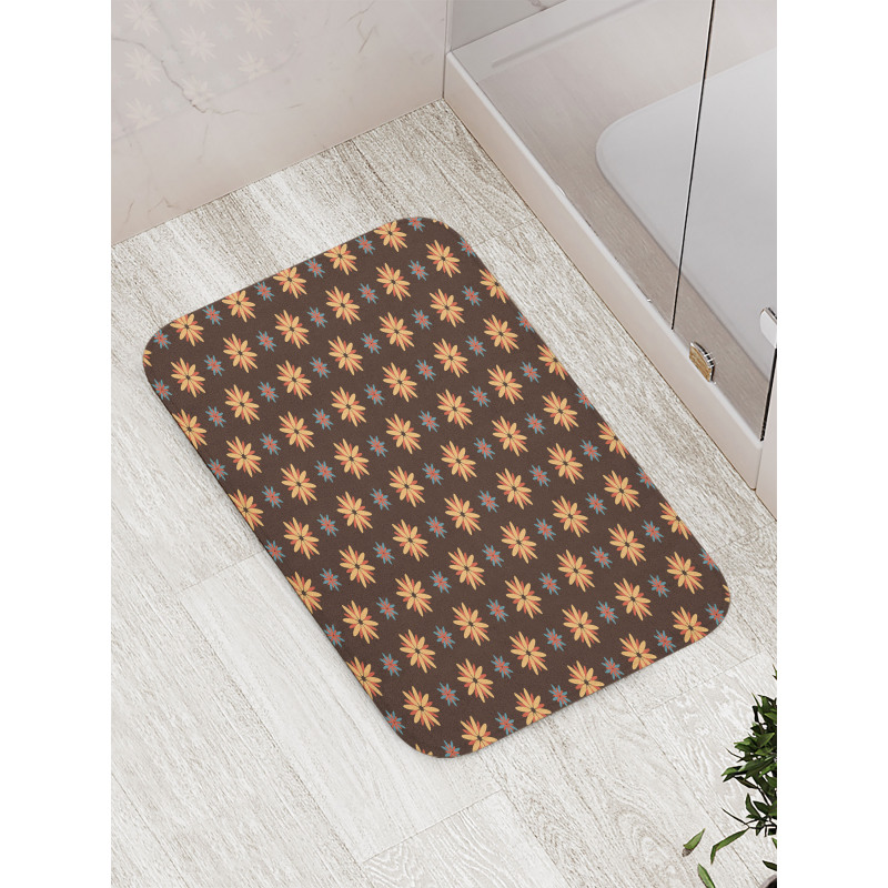 Summer Time Orange Flower Bath Mat