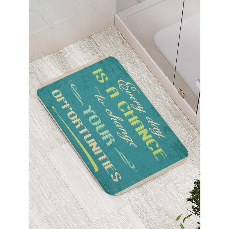 Motivational Retro Poster Bath Mat