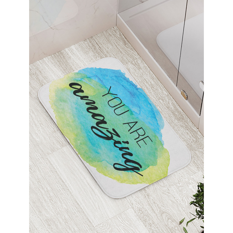 Inspiratonal Watercolor Bath Mat