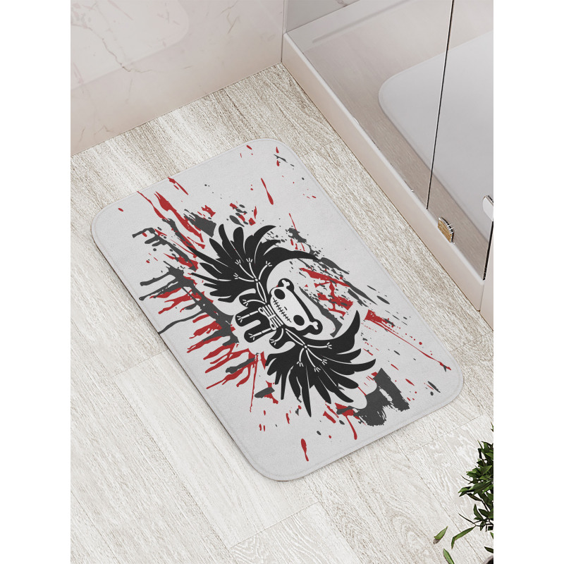 Comic Dead Skull Face Bath Mat