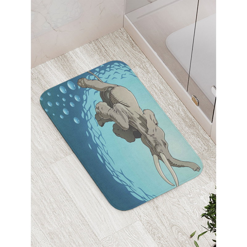 Elephant in Tropic Ocean Bath Mat