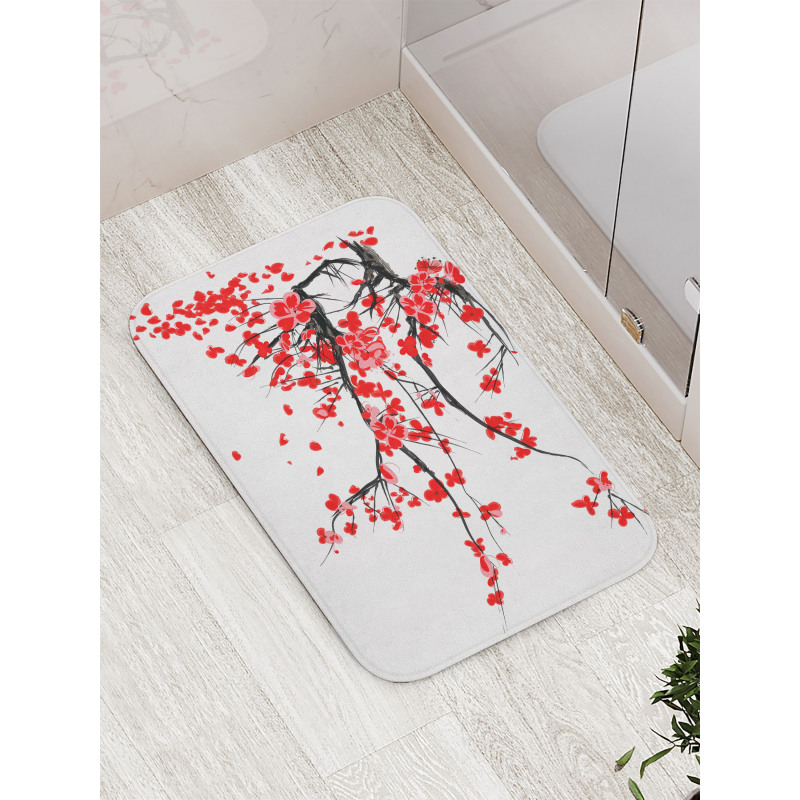 Japanese Spring Blooms Bath Mat