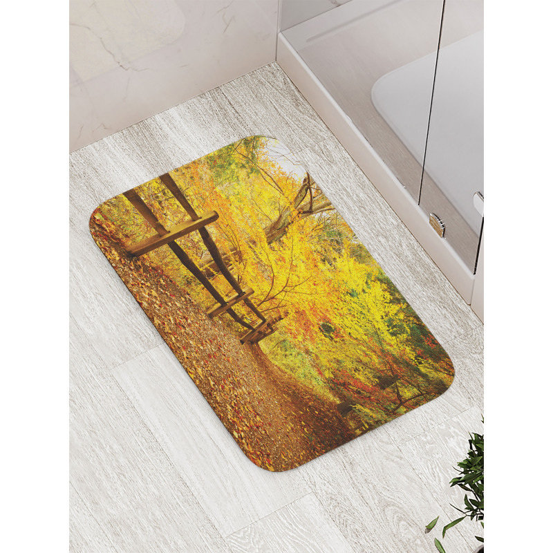 Fall Trees Leaf Road Bath Mat