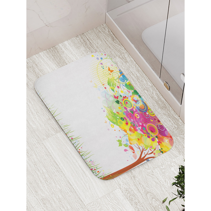 Color Bursting Tree of Life Bath Mat