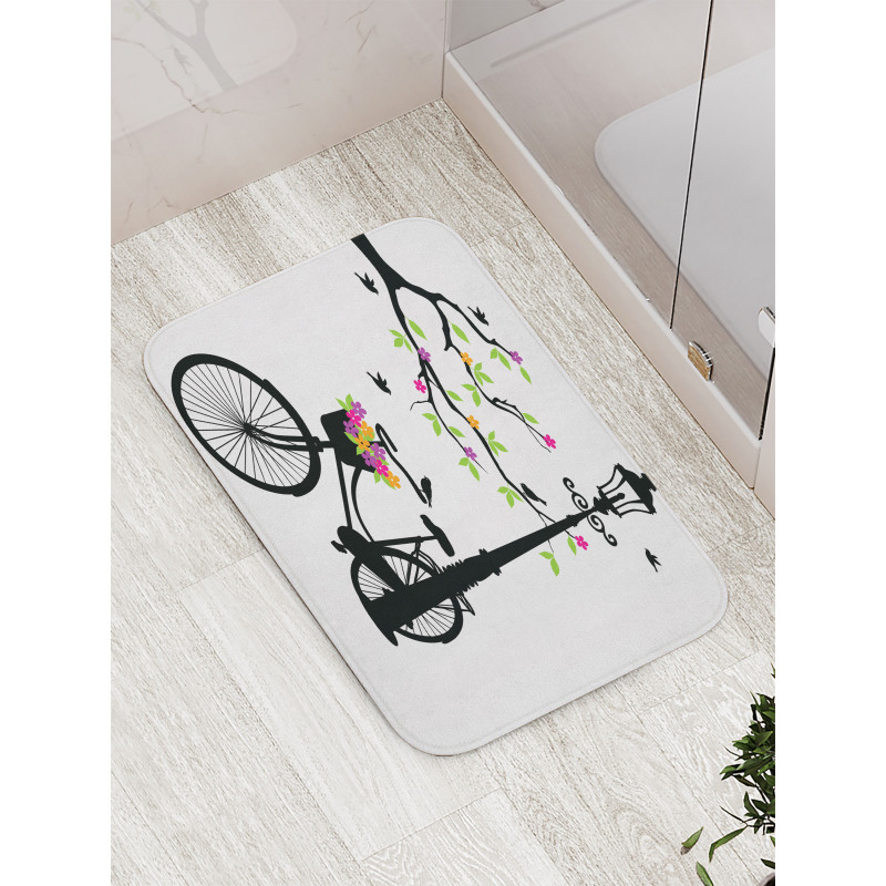 Spring Tree Birds Bike Bath Mat