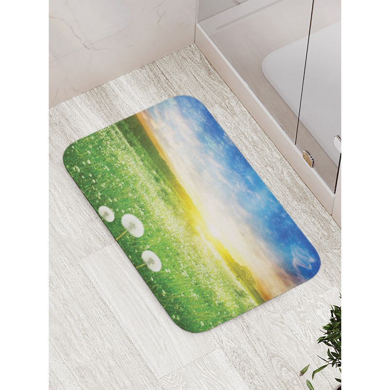 Dandelion Flower Field Bath Mat