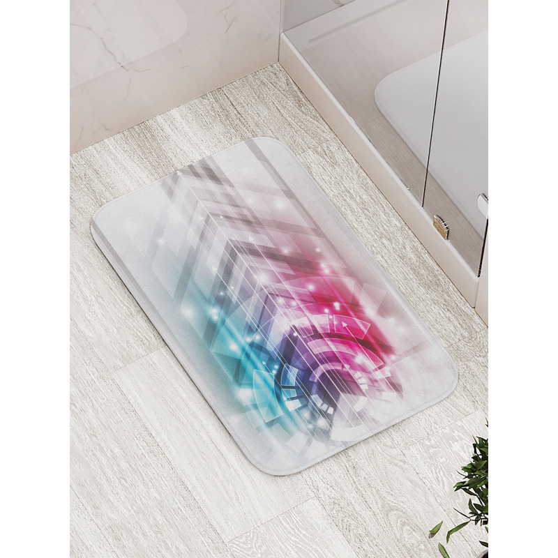 Futuristic Geometric Bath Mat