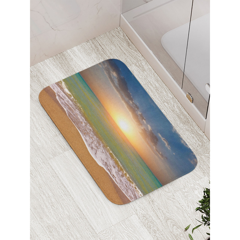 Idyllic Beach Scenery Bath Mat