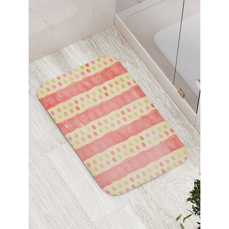 Nostalgic Stripes Dots Bath Mat