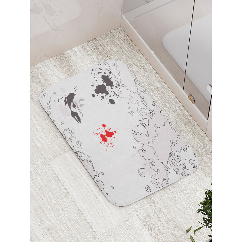 Koi Fish Swimming Art Bath Mat