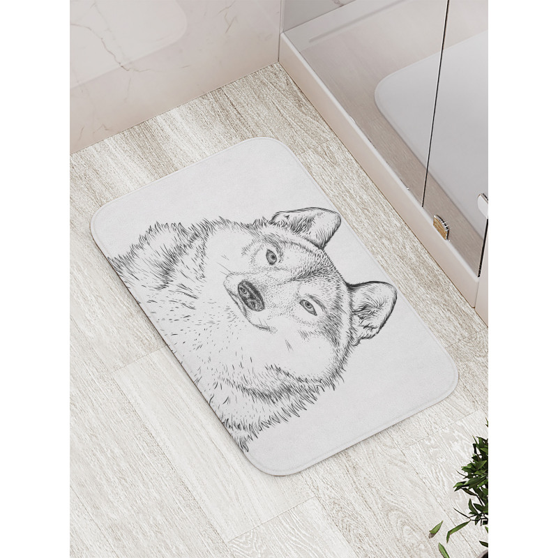 Woods Animal Wolf Bath Mat