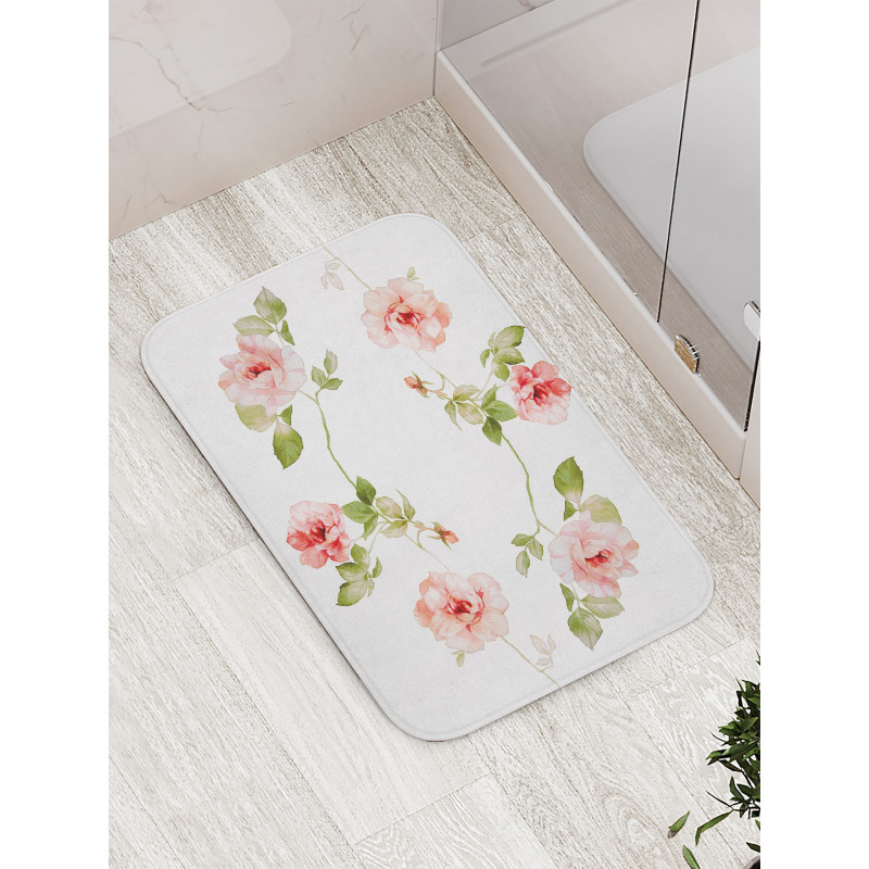 Rose Flower Petals Bath Mat