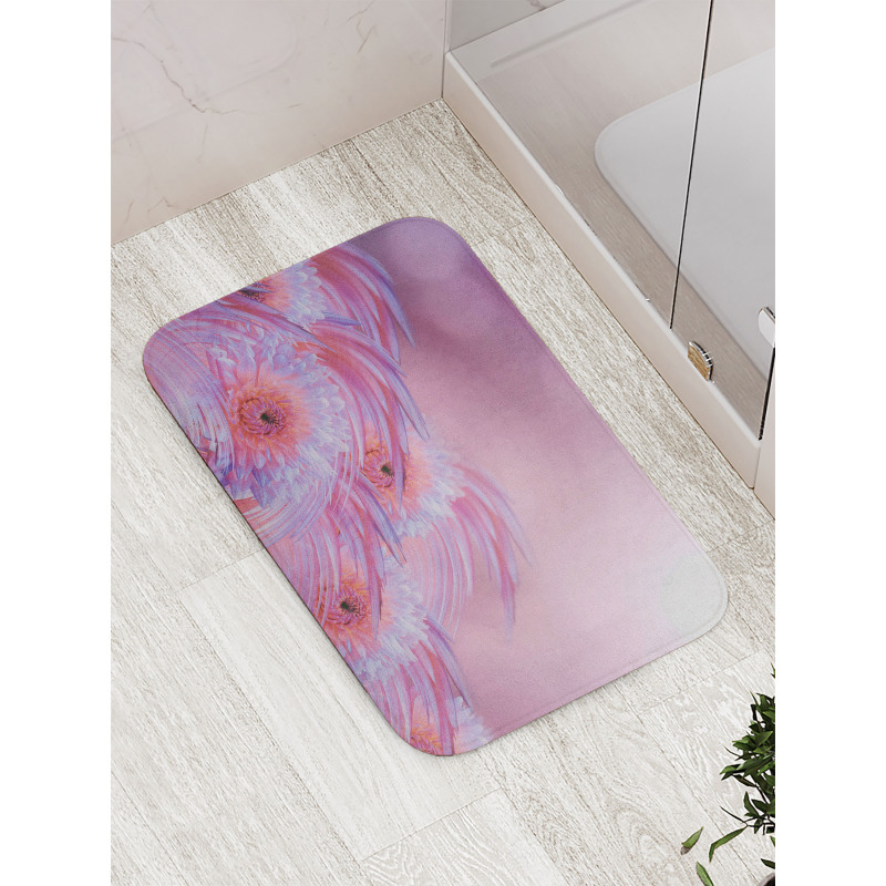 Summer Dahlia Flowers Bath Mat