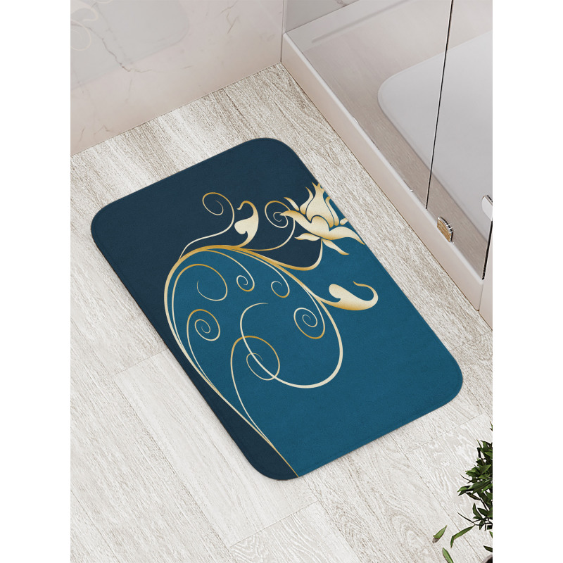 Swirled Flower Petals Bath Mat