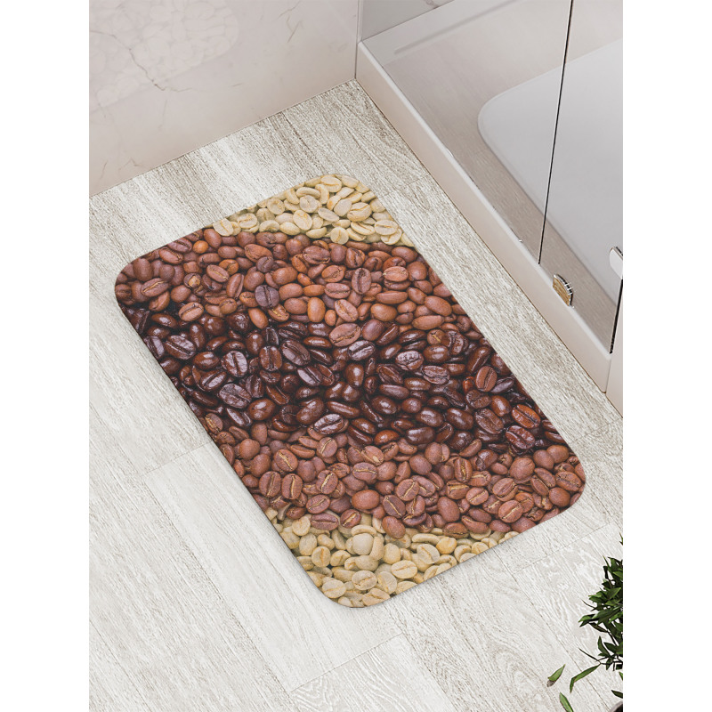 Coffee Beans Stripes Bath Mat