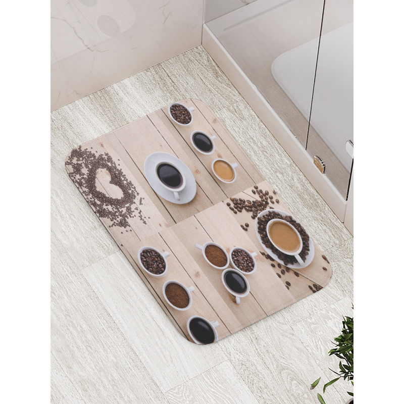 Coffee Mugs Snacks Beans Bath Mat