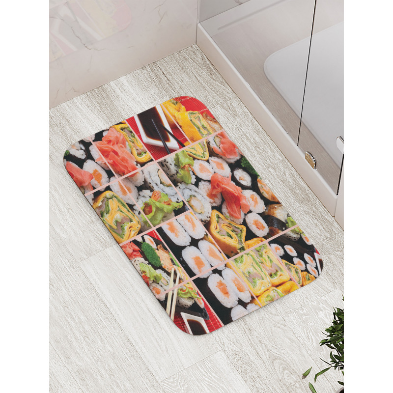 Sushi Roll Colored Bath Mat