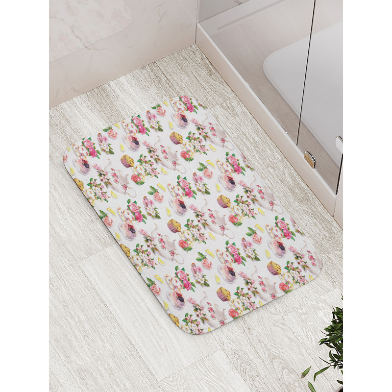 Colorful Retro Teapots Bath Mat