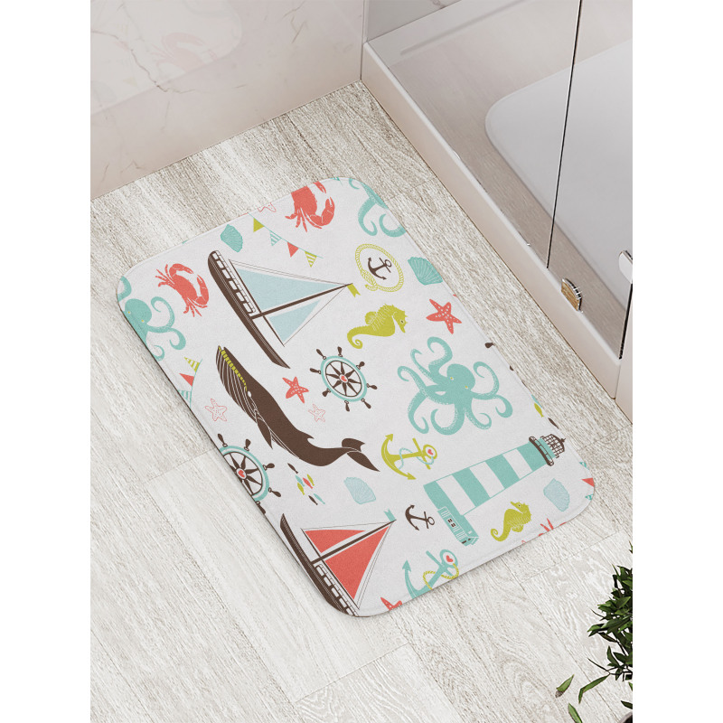 Pastel Marine Elements Bath Mat