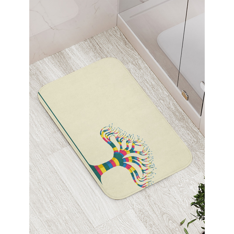 Colorful Tree and the Leaf Bath Mat